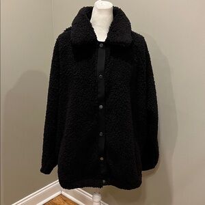 EVRI Black Teddy Snap Front Jacket
